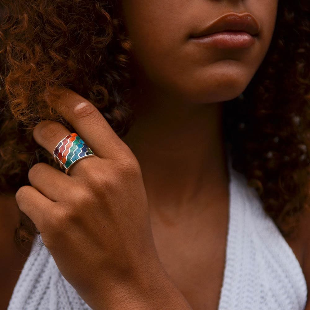BAGUE INCA ZIGZAG COULEURS