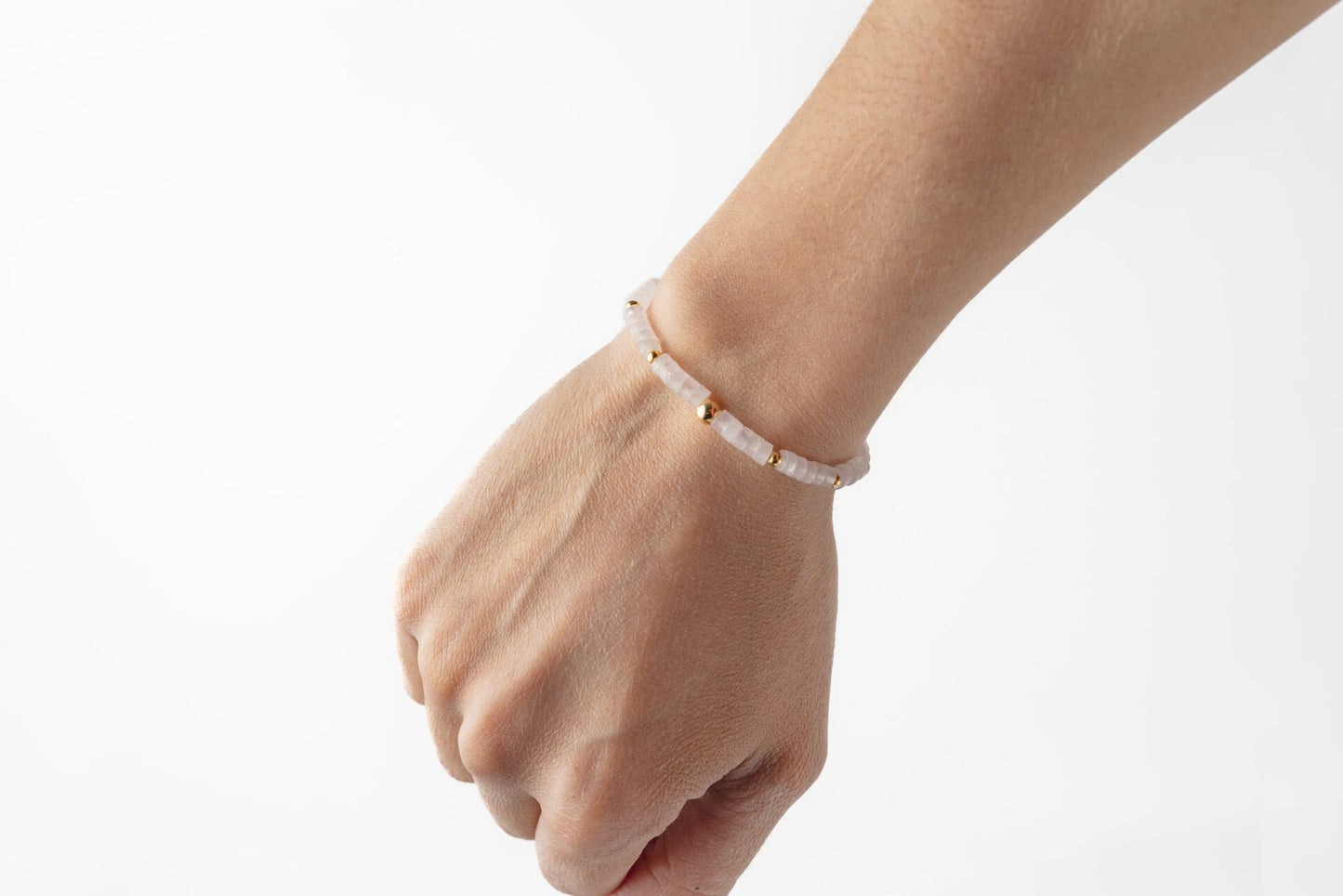 BRACELET EN CHAQUIRA QUARTZ ROSE