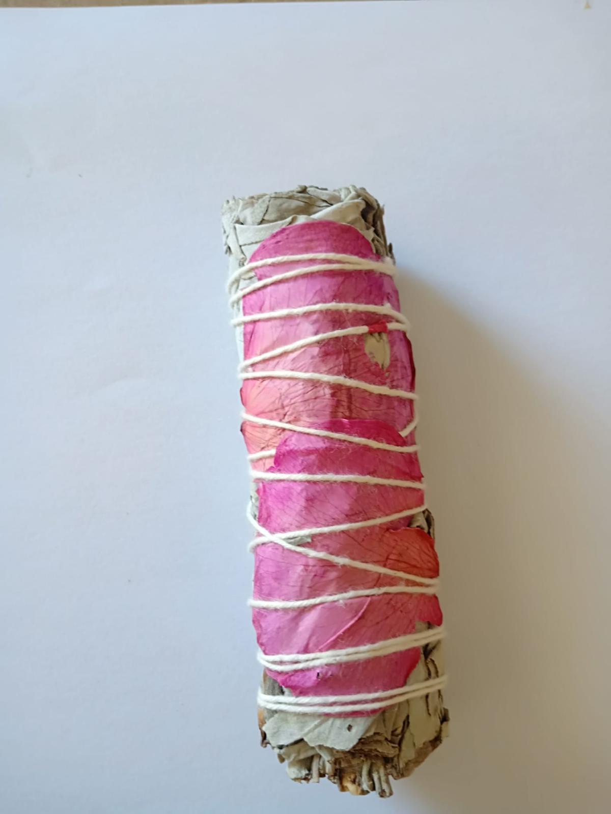 sahumerio de salvia y petalo de rosa