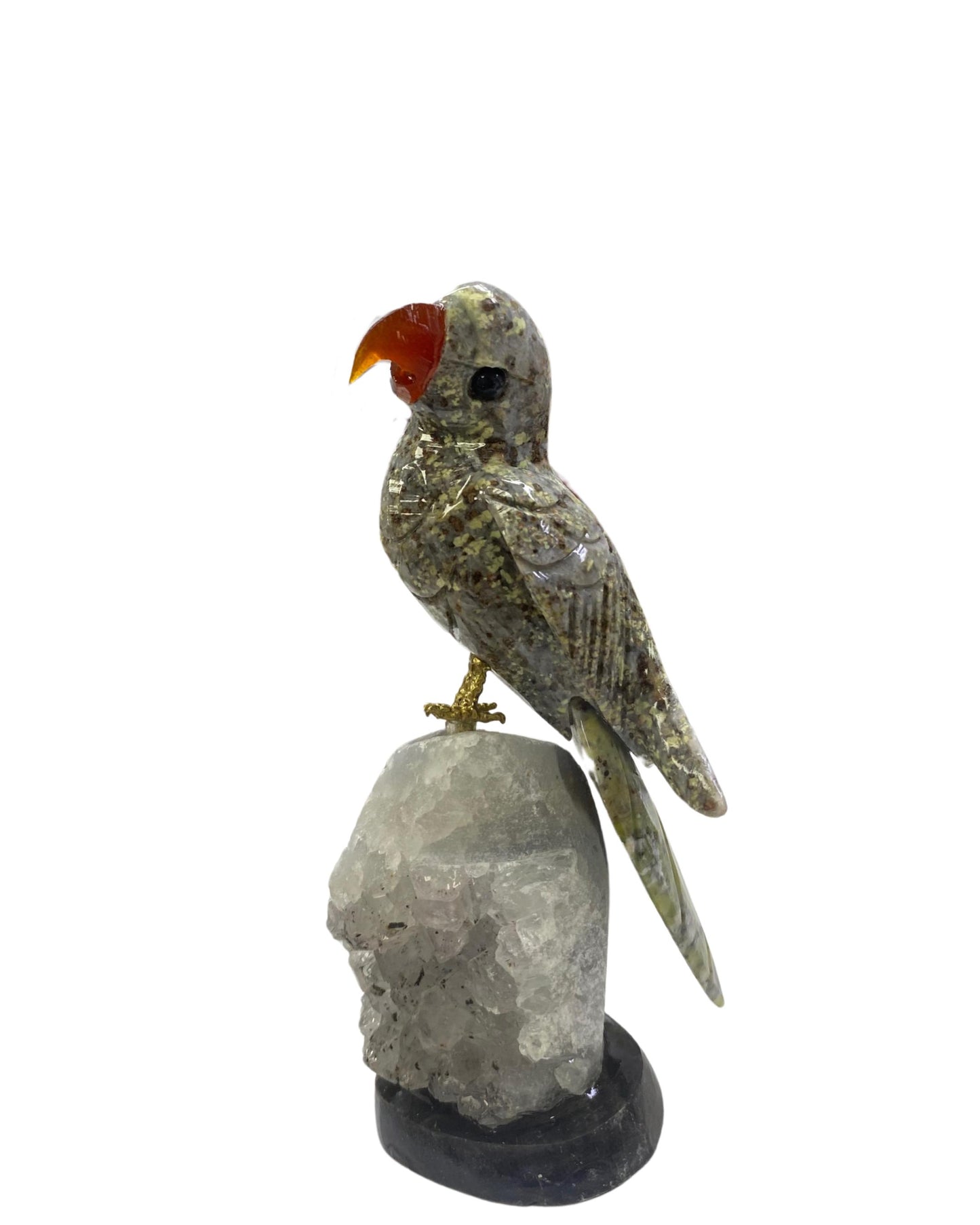 PAJARO MEDIANO TALLADO EN PIEDRA MINERAL