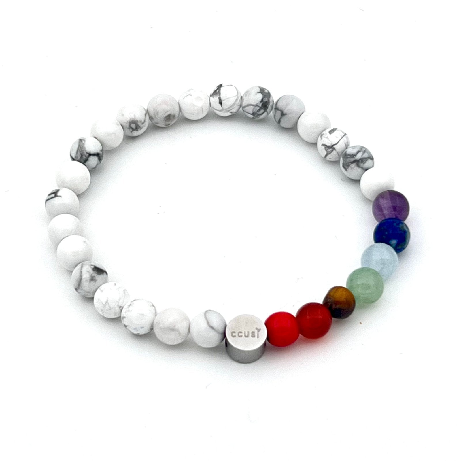 BRACELET 7 CHAKRAS HOWLITE