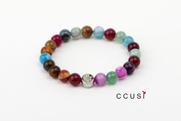 ARMBAND AUS MEHRFARBIGEM ACHAT