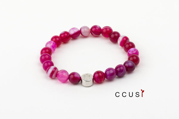 BRACELET AGATE ROSE