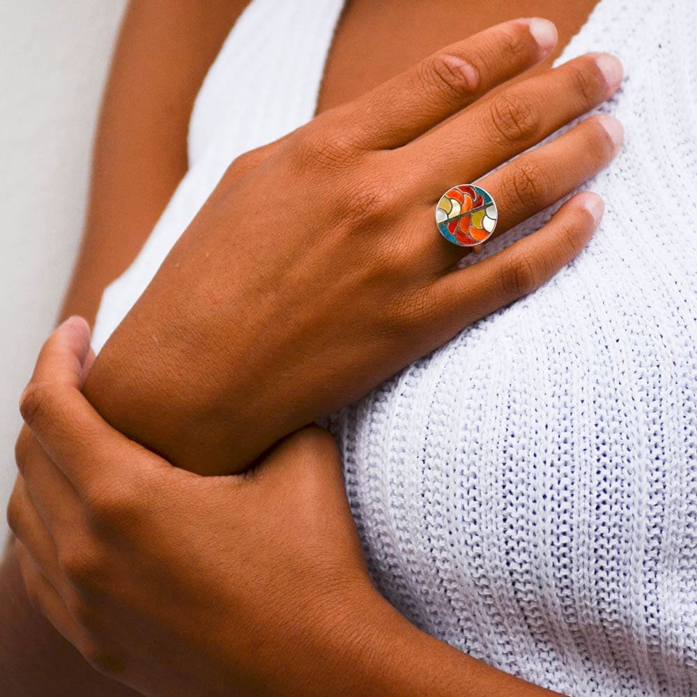 BAGUE INCA ÉCAILLES COULEURS