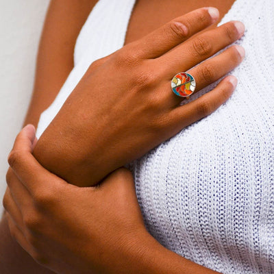 BAGUE INCA ECAILLES COULEURS