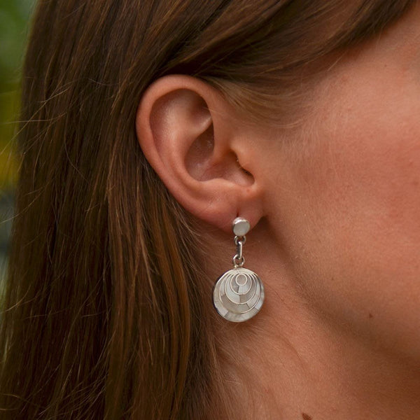 BOUCLES D'OREILLES INCA CULTE DE L'EAU NACRE