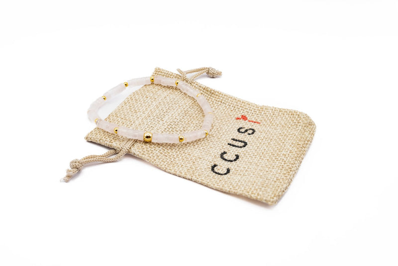 ROSENQUARZPERLENARMBAND