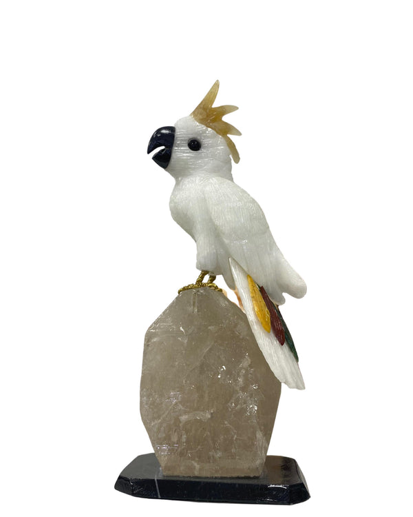 PAJARO MEDIANO TALLADO EN PIEDRA MINERAL