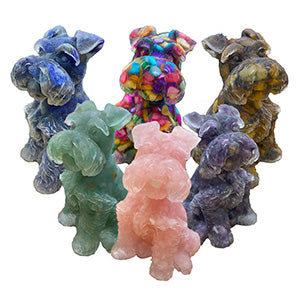 Perros de piedras naturales en resina grande