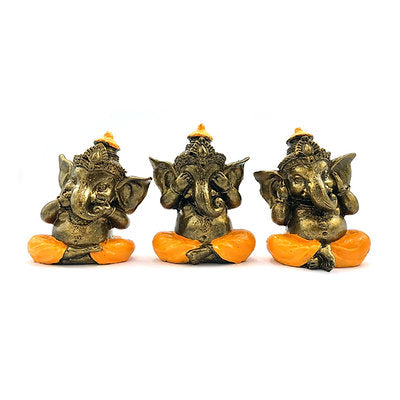 Set de Ganeshas sabios de resina