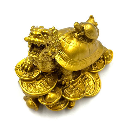 Tortuga dragón dorada Feng Shui