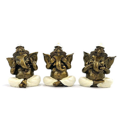 Set de Ganeshas sabios de resina